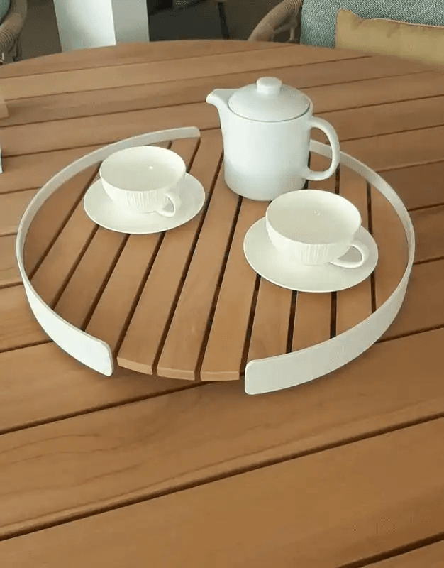 Bloom White Round Tray 47x7x47 cm