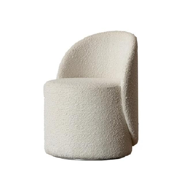 Gireesh Boucle Round Vanity Stool Swivel Chair